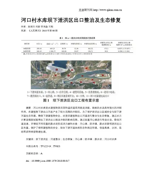 河口村水库坝下泄洪区出口整治及生态修复