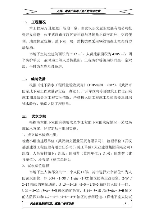 人防工程试水方案