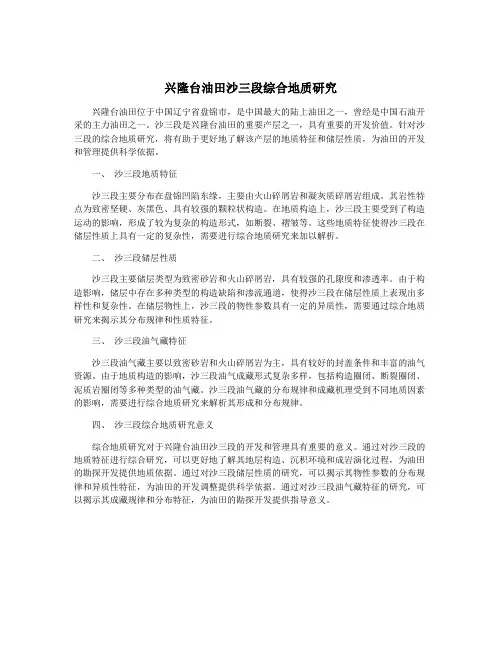 兴隆台油田沙三段综合地质研究