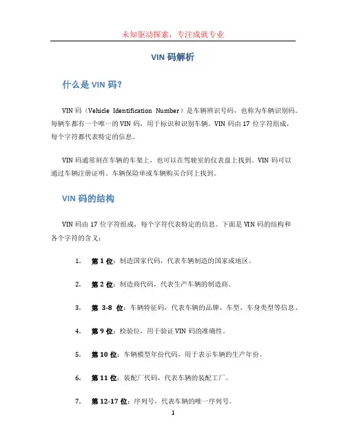 vin码解析