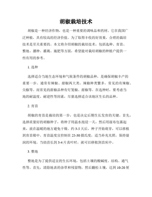胡椒栽培技术