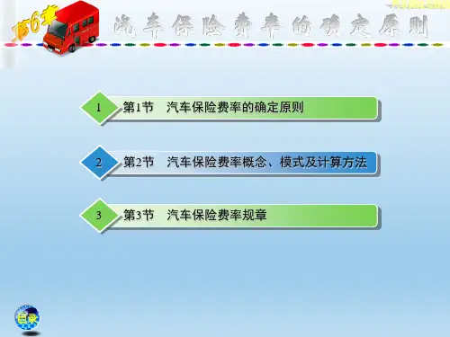 汽车保险理赔课件6.汽车保险费率的确定原则