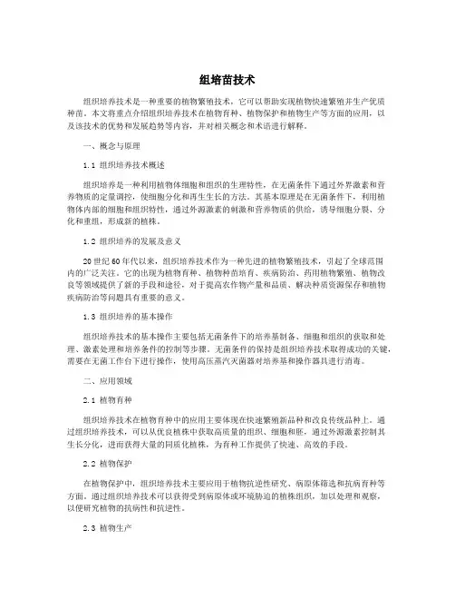 组培苗技术