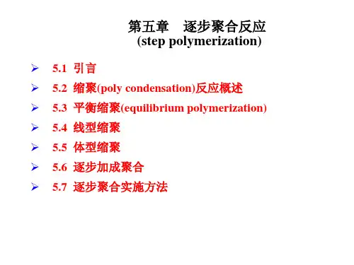 第五章    逐步聚合反应