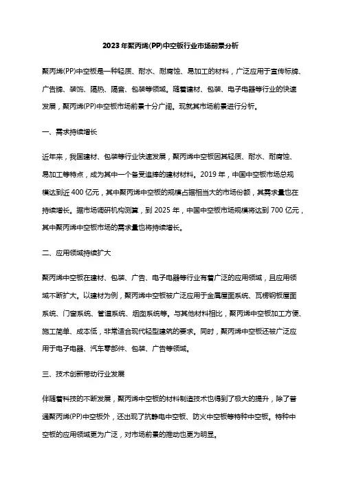 2023年聚丙烯(PP)中空板行业市场前景分析