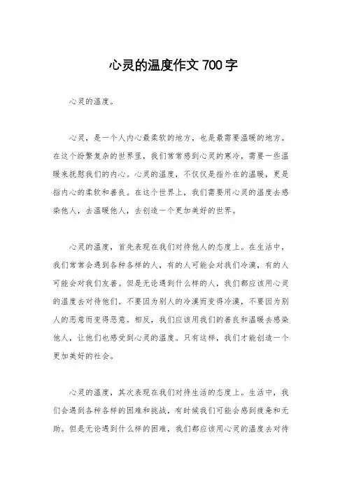 心灵的温度作文700字