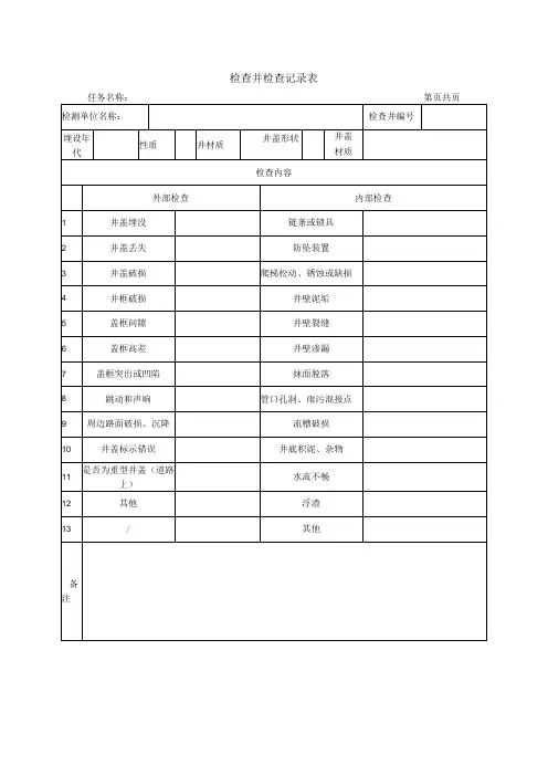 检查井检查记录表