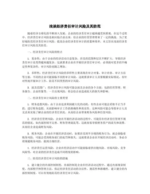 浅谈经济责任审计风险及其防范