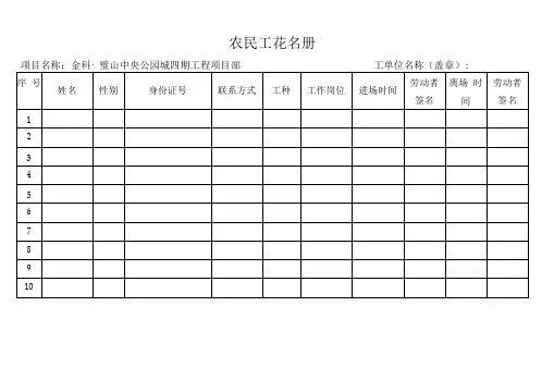 农民工花名册