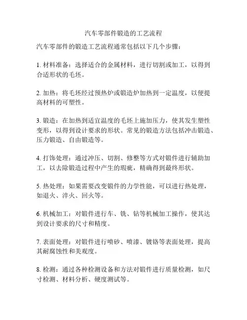 汽车零部件锻造的工艺流程