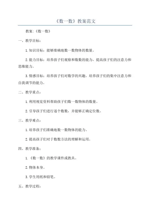 《数一数》教案范文