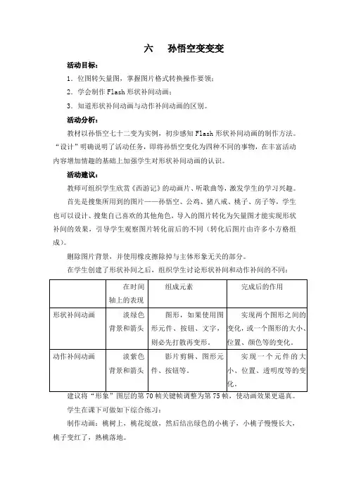 第六课孙悟空变变变