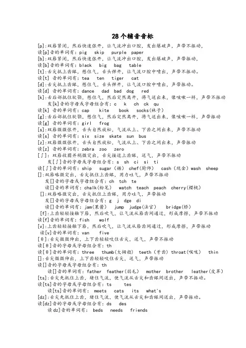 28个辅音读法