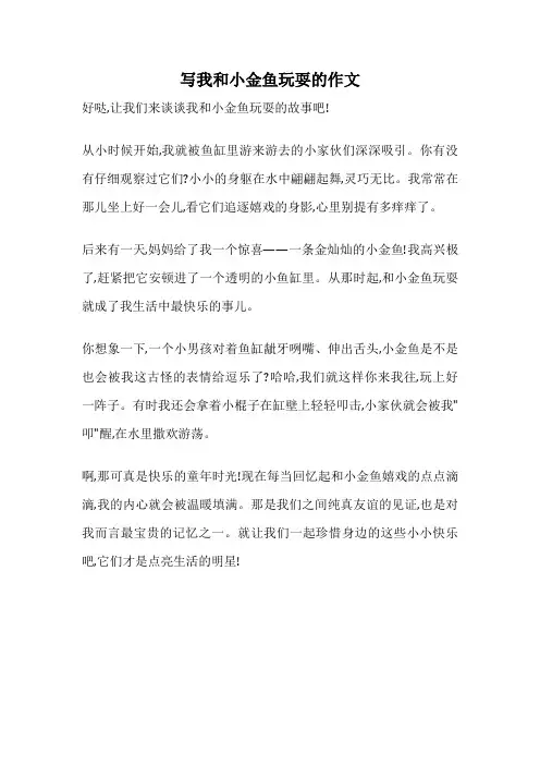 写我和小金鱼玩耍的作文