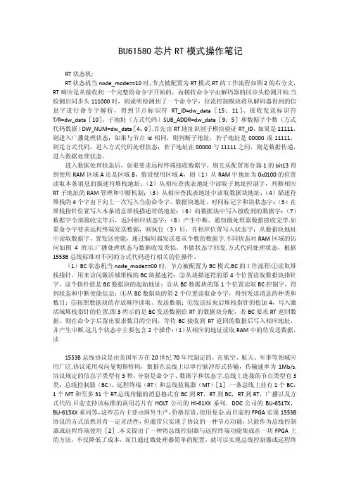 BU61580芯片RT模式操作笔记
