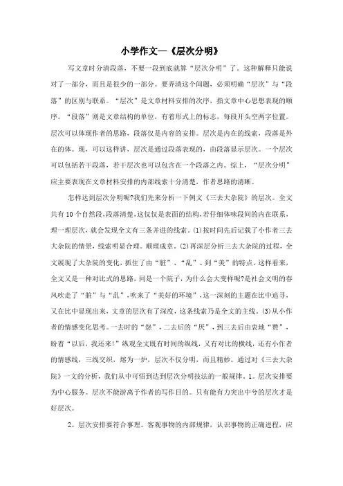 作文《层次分明》
