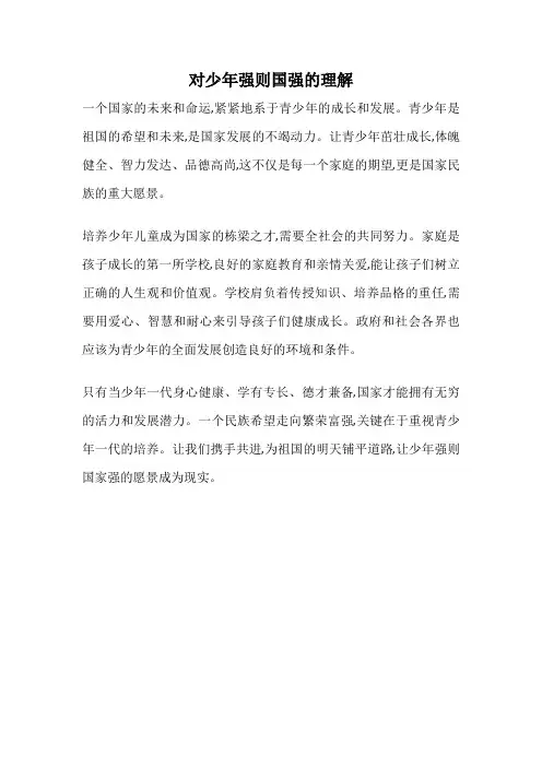 对少年强则国强的理解