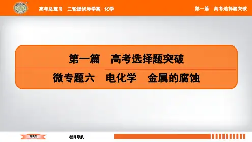2019年高考化学南方凤凰台高考总复习二轮提优导学案课件第一篇 微专题六 电化学 金属的腐蚀