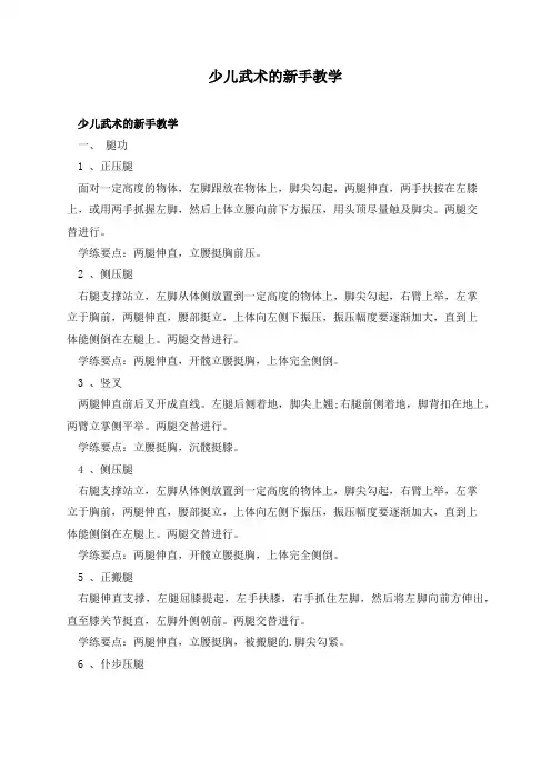 少儿武术的新手教学