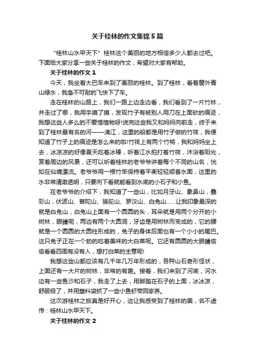 关于桂林的作文集锦5篇