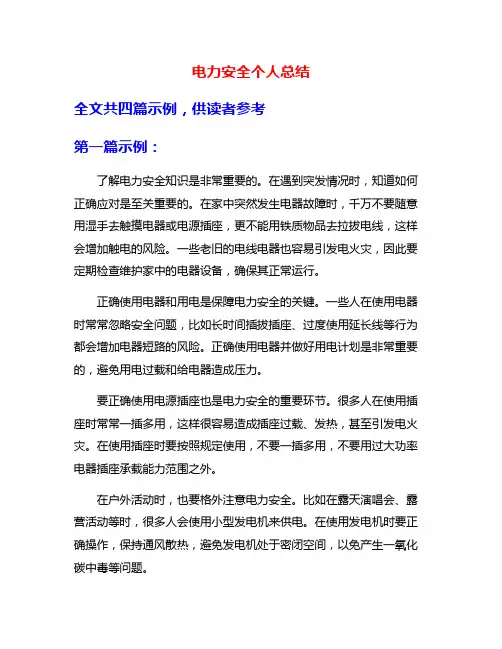 电力安全个人总结