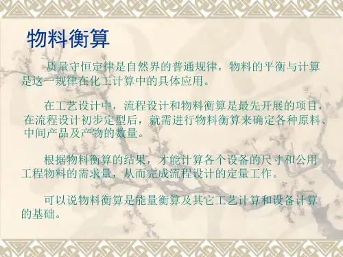 生产过程中的物料衡算