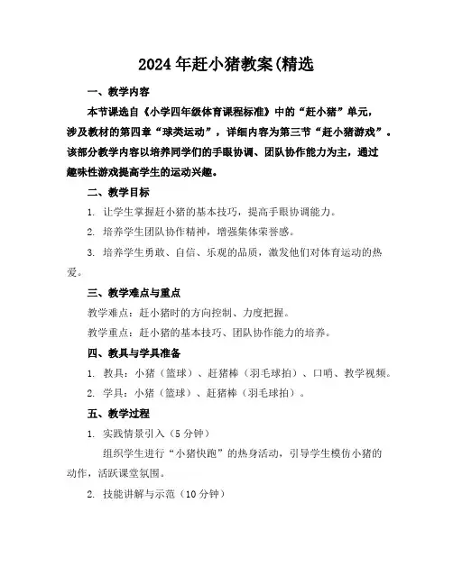 2024年赶小猪教案(精选