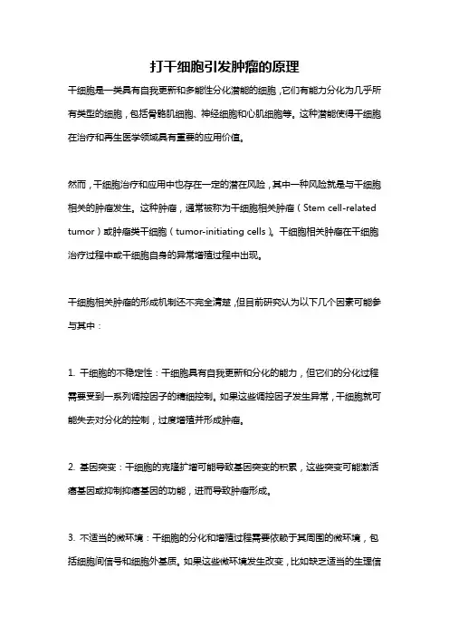 打干细胞引发肿瘤的原理