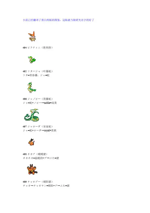 神奇宝贝黑白新精灵!!!