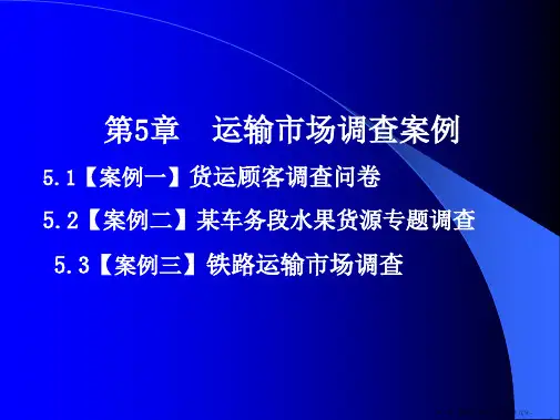 第5章运输市场调查案例