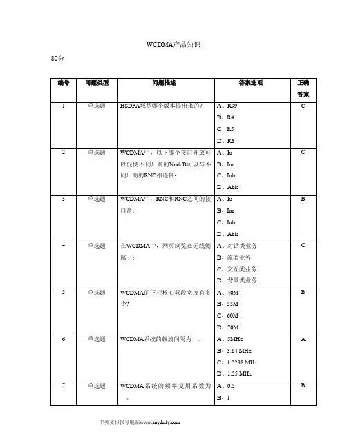 (华为培训)WCDMA产品知识