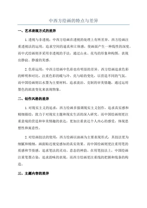 中西方绘画的特点与差异