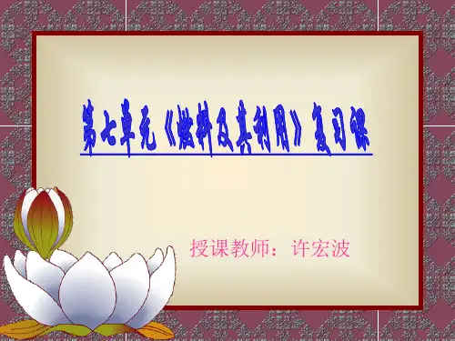 人教五四学制版八年级化学：单元复习