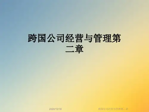 跨国公司经营与管理第二章