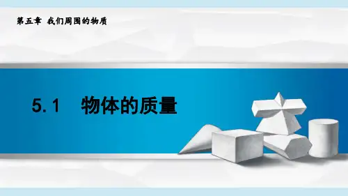 2024年秋季新沪粤版8年级上册物理课件 5.1 物体的质量