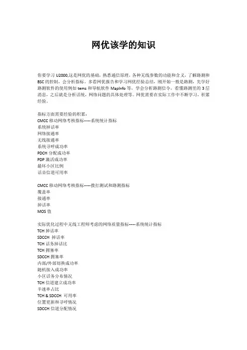网优该学的知识