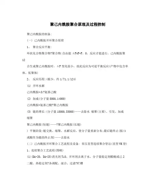 聚己内酰胺聚合原理及过程控制