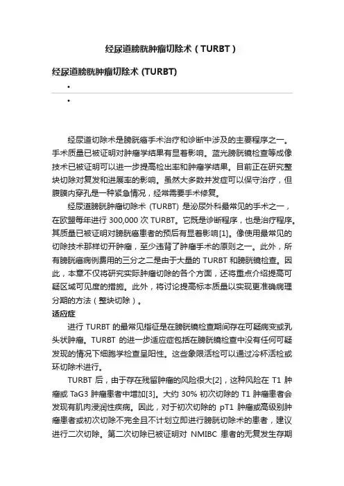 经尿道膀胱肿瘤切除术（TURBT）