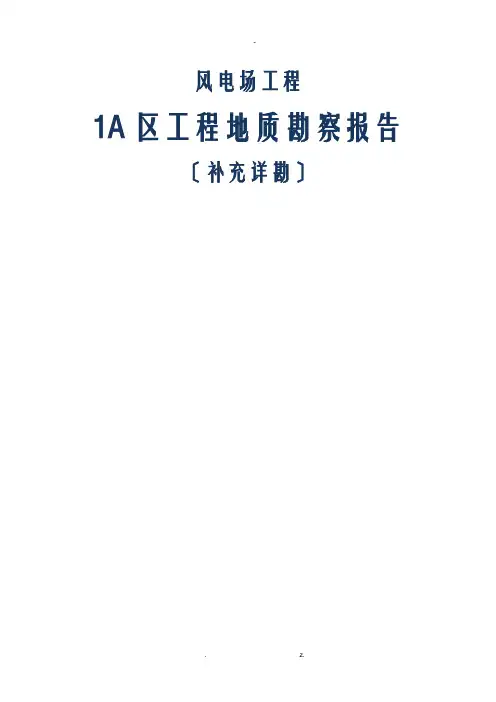 风电工程施工地质勘察报告
