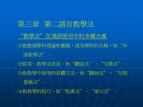 【PPT】第二语言教学法.