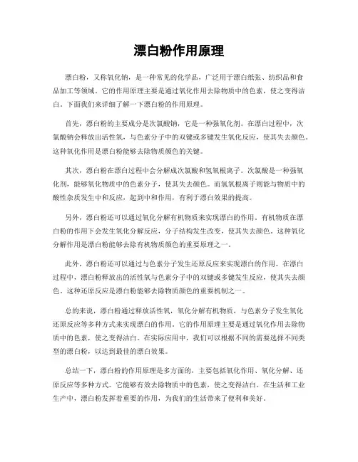 漂白粉作用原理