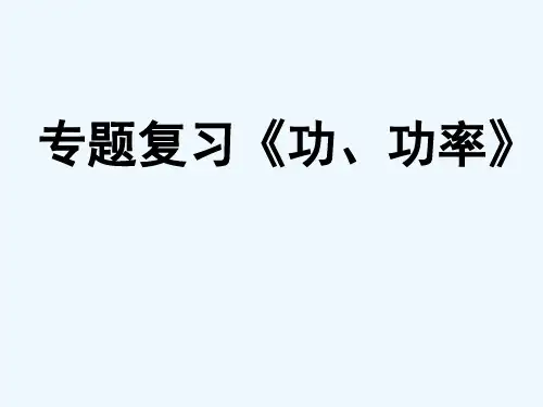 2020年中考物理专题复习《功 功率》课件 新人教版