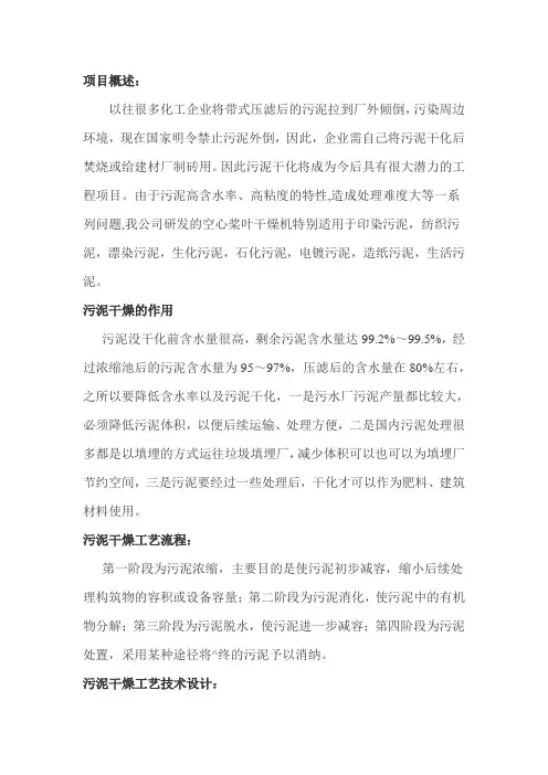 苏州电镀污泥专用空心桨叶干燥机设计方案