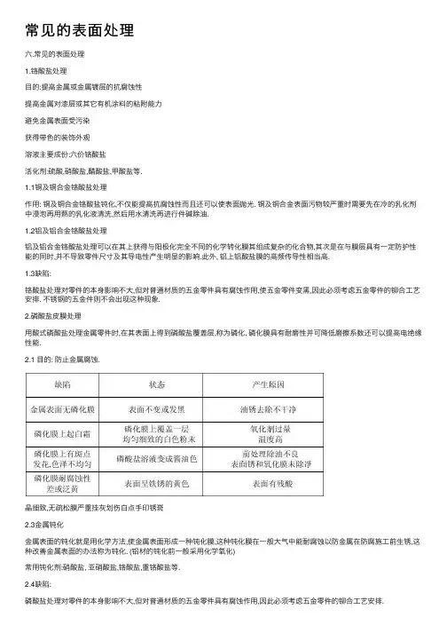 常见的表面处理
