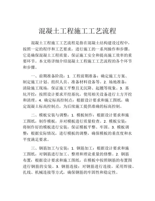 混凝土工程施工工艺流程