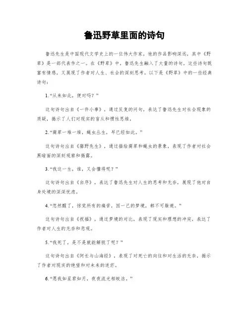 鲁迅野草里面的诗句