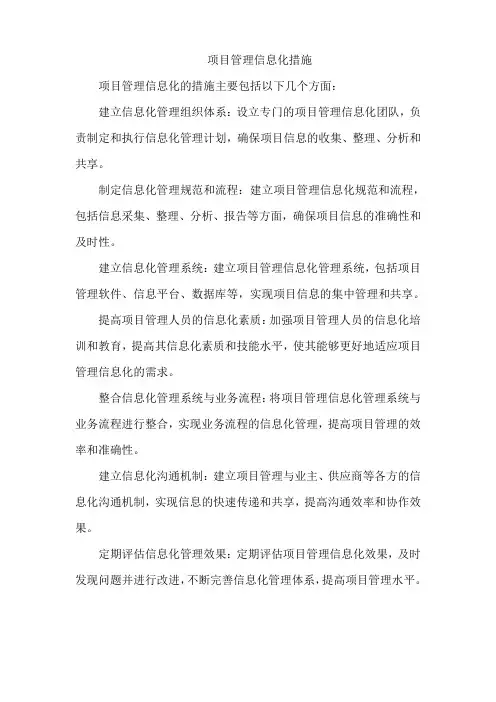 6.项目管理信息化措施
