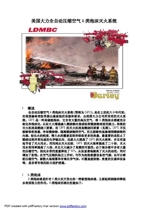 美国大力 CAFS 自动压缩空气泡沫灭火系统