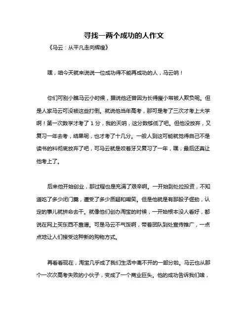 寻找一两个成功的人作文