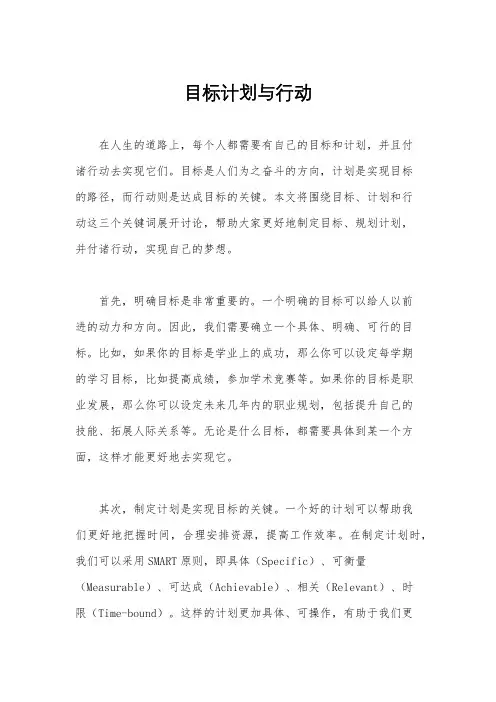 目标计划与行动